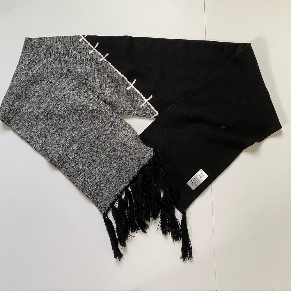 Nightmare Before Christmas Scarf Disney Jack Skellington 67” Black Gray Fringe - Picture 7 of 16